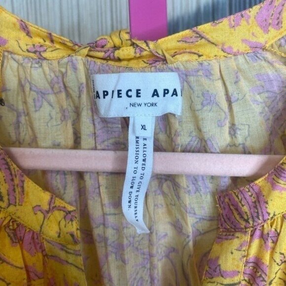 NWT APIECE APARTMINI MITTE DRESS - SUNFADED FLORALYELLOW - Picture 5 of 9